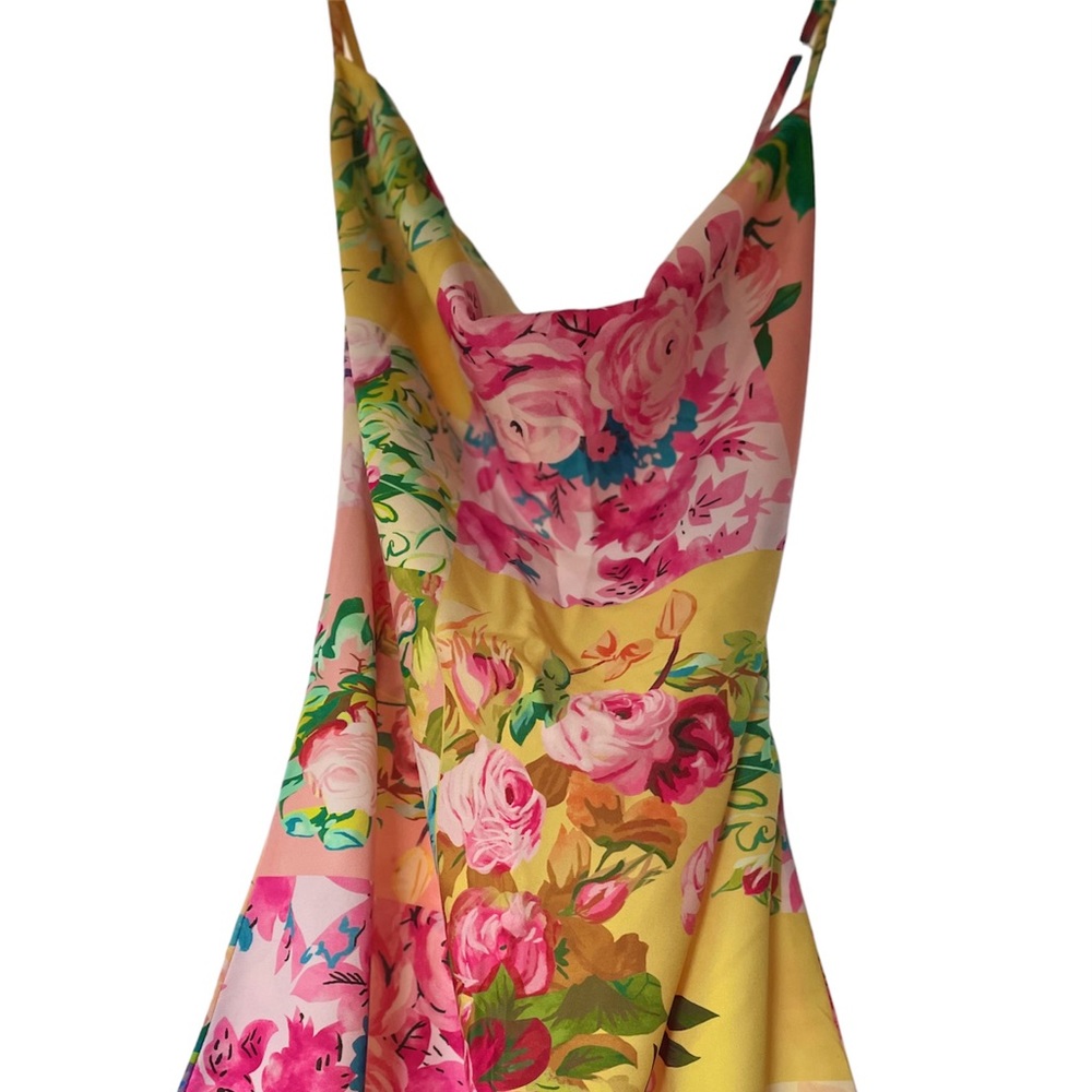 FLORAL MAXI SUNDRESS ADJUSTABLE STRAPS SIDE SLITS LIGHTWEIGHT SIZE SMALL